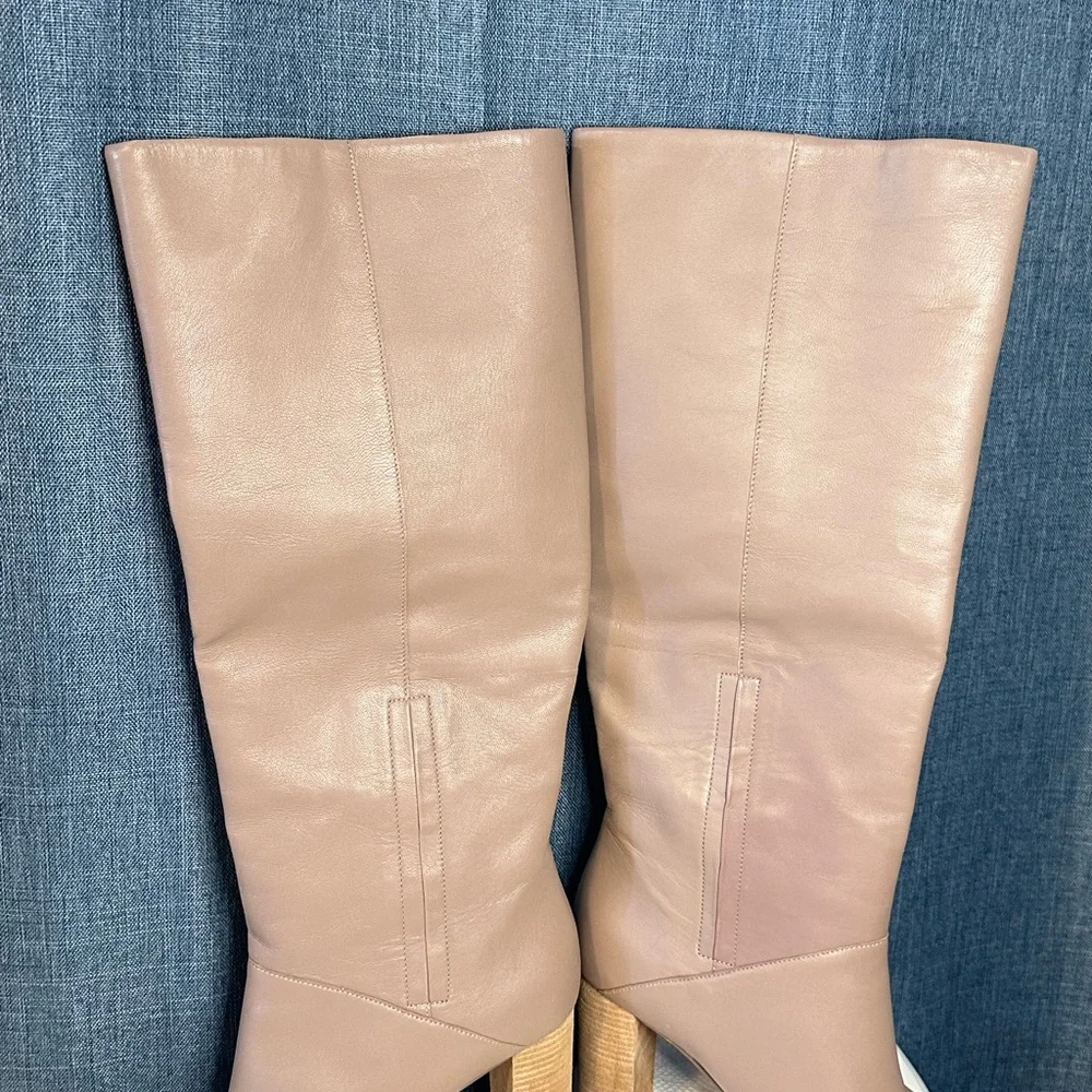 Cole Haan Womens Glenda Stone Taupe Leather Fashion Boots Size 8.5‎ B